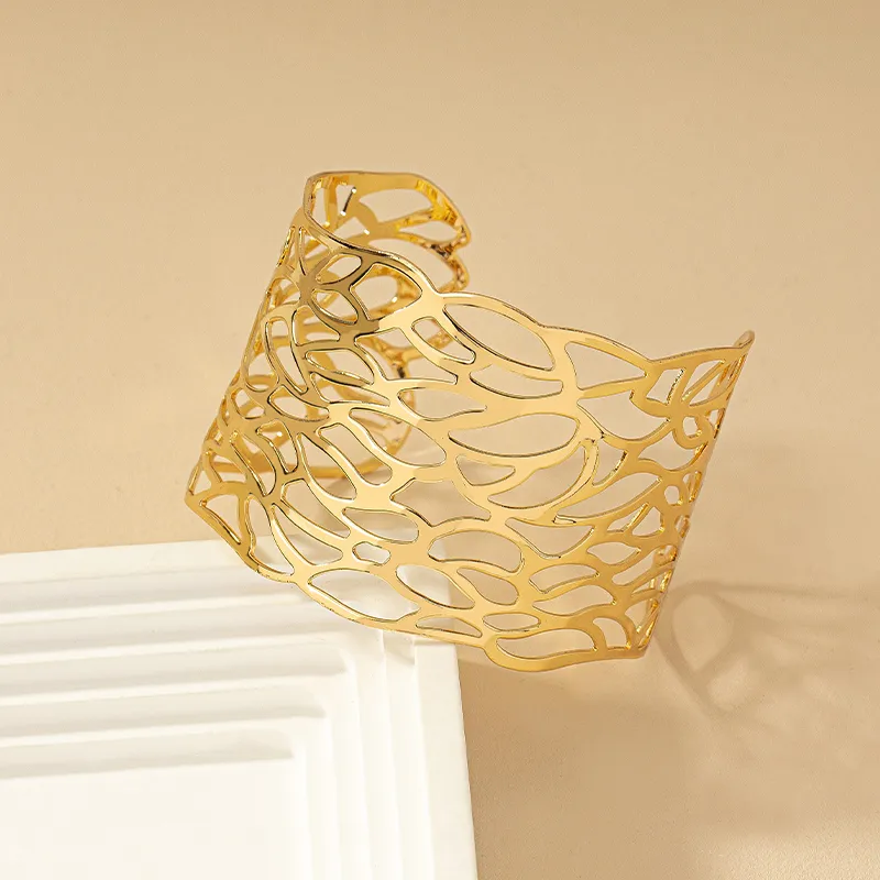 Hollow Gold-tone Cuff Bracelet