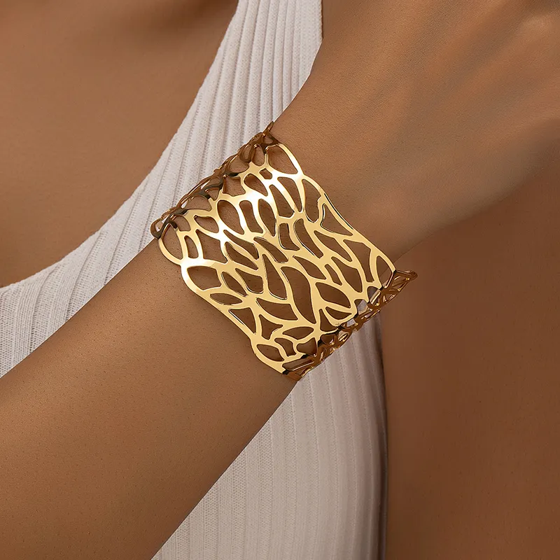 Hollow Gold-tone Cuff Bracelet