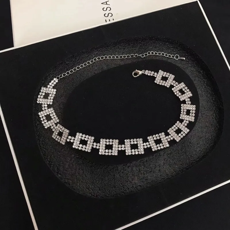 Geometric Rhinestone Choker